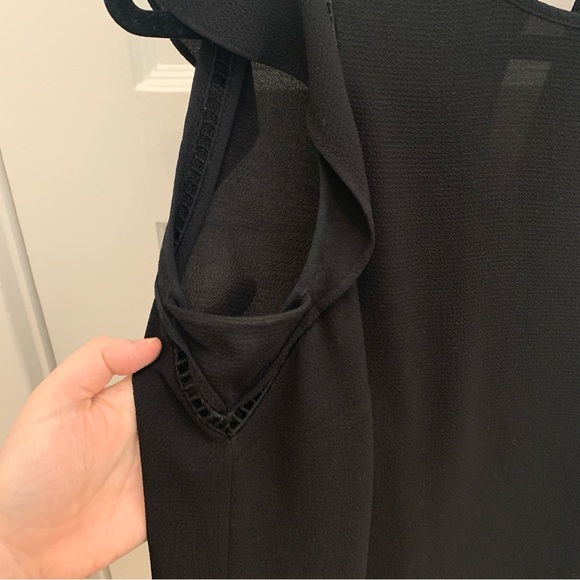 Michael Kors Black Blouse With Flutter Sleeve, Size S - Picture 5 of 12